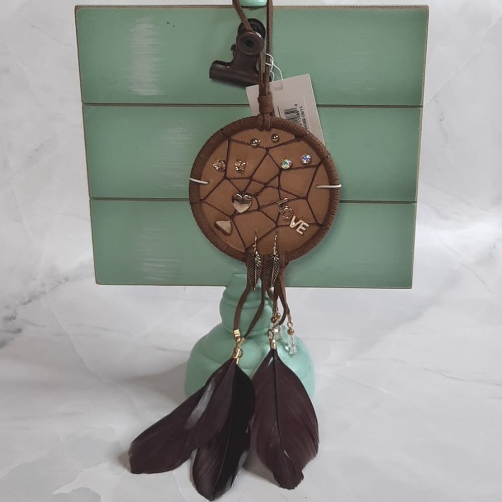 Feathered Dreamcatcher with Six Pair Earrings